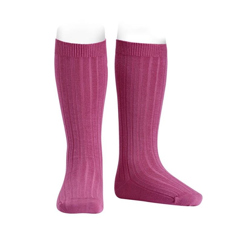basic rib knee high socks 558 beet