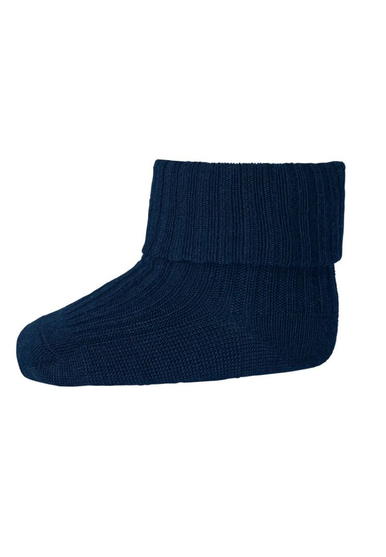 Wool rib baby socks 807 Navy