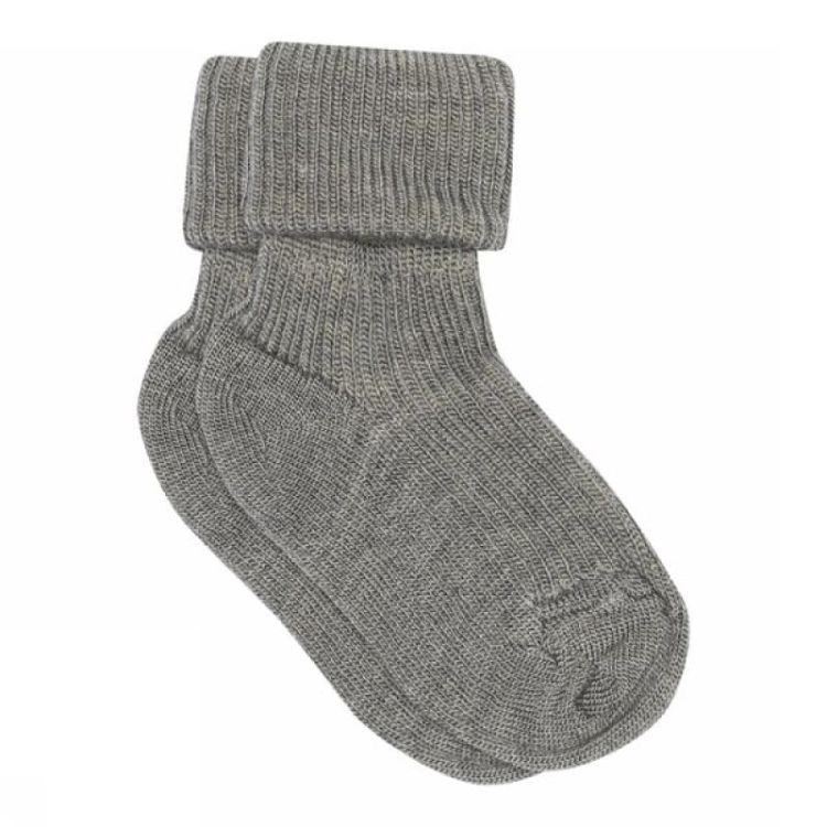 Wool rib baby socks 491 Grey Melang