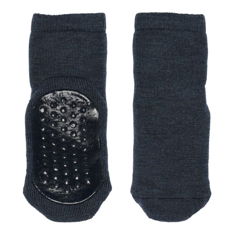 Wool socks - anti-slip 498 Dark Denim