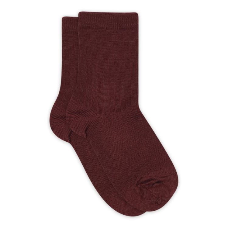 Wool rib socks 1451 Wine Red