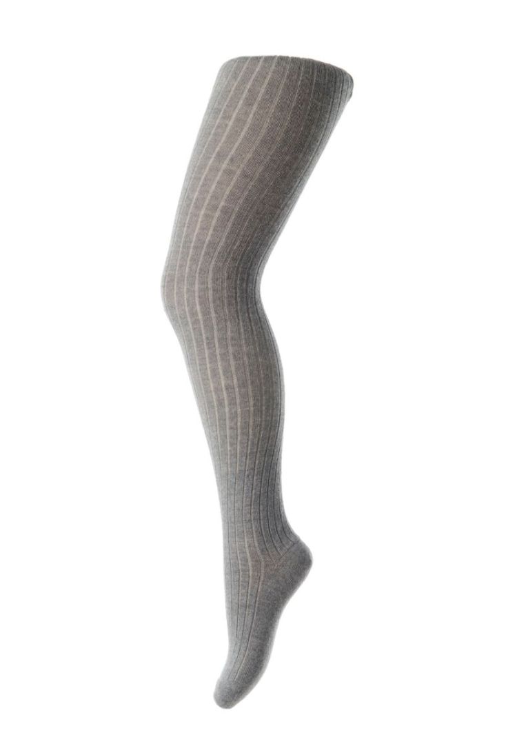 Cotton rib tights 491 Grey Melang