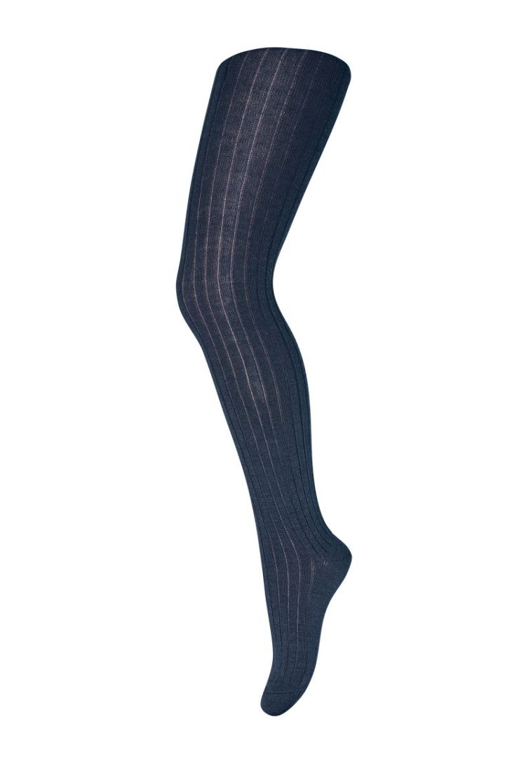 Wool rib tights 807 Navy