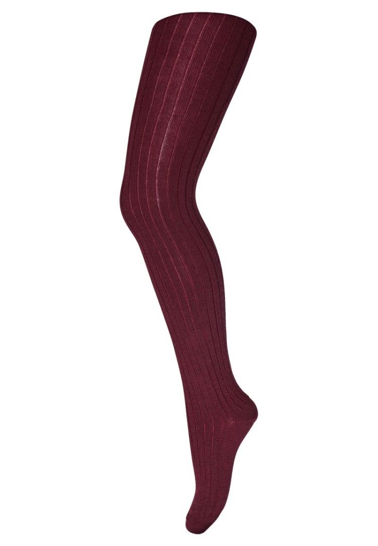 Wool rib tights 1451 Wine Red