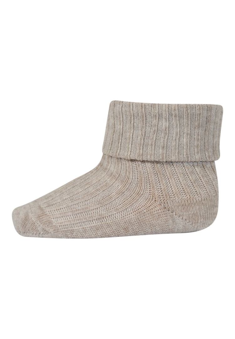 cotton rib baby socks 108 beige Melan
