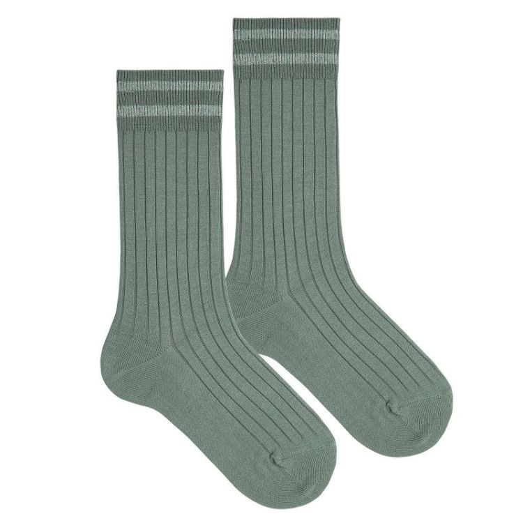 RIB KNIEKOUS 2 GLITTER STREPEN 761 lichen